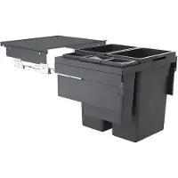 Hailo Collecteur de déchets 3619771 CE Slide Euro-Cargo 2x 38 + 12 + 2.5 litres gris foncé
