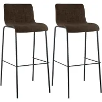 CLP lot de 2 tabourets de bar Hoover tissu 4 pieds piètement noir