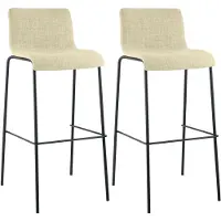 CLP lot de 2 tabourets de bar Hoover tissu 4 pieds piètement noir