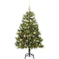vidaXL Sapin de Noël artificiel avec branches pliables et cônes 120 cm