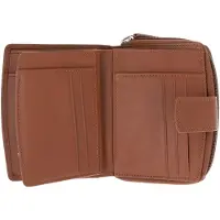 Golden Head Cuir porte-monnaie Polo RFID Protect Kombischeintasche mit Riegel 1438 Cognac brun