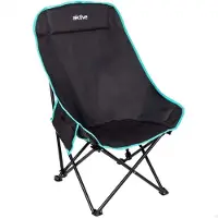 Aktive With Packing Back Folding Outdoor Chair Noir 55 x 45 x 90 cm