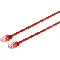 S-Conn Câble plat patch U/UTP cat. 6 slim rouge 7,5m