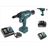 Makita Pince à rivets aveugles sans fil DRV 250 RG1 18 V 20 kN sans balais + 1 batterie 6,0 Ah + chargeur