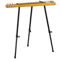 Gear4Music Lap Steel Guitar Slide and Stand by Gold