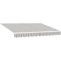 vidaXL Tissu de remplacement pour store, gris clair et blanc, 4,5 x 3,5 m, polyester