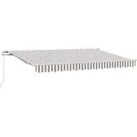 vidaXL Auvent extensible, lot de 2, gris clair et blanc, 3,5 x 2,5 m