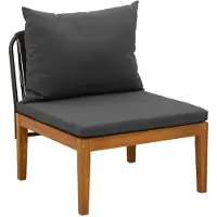 vidaXL Banc de jardin avec coussin, en bois d'acacia massif et corde, style naturel