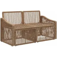 vidaXL Canapé de jardin 2 places, beige, en polyrotin