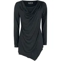 Black premium by emp T-shirt manches longues de - Haut Manches Longues Noir Avec Col Cascade - S - 5XL - pour Femme - noir - Taille 5XL