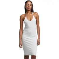 Urban Classics Robe mi-longue de - Robe Dos-Nu En Jersey Côtelé - XS - XL - pour Femme - blanc cassé - Taille L