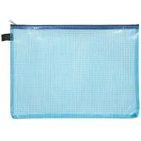 FolderSys Reissverschlussbeutel A4 transparent/blau 0,15 mm