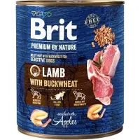 Brit Premium by Nature - nourriture naturelle pour chiens à base d'agneau et de sarrasin - 800 g
