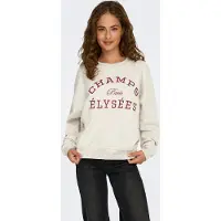 JDY Sweat-shirt 'JDYMesa' beige chiné / rouge foncé