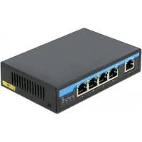 DeLOCK - Switch - non géré - 4 x 10/100/1000 (PoE+) + 1 x 10/100/1000 (Uplink) - Desktop - PoE+ (60 W)