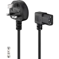 Goobay Câble de raccordement d'appareil UK, 2 m, noir (2 m), Câble d'alimentation, Noir