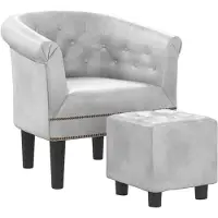 vidaXL Fauteuil Cabriolet Avec Repose-Pied Argenté Similicuir