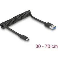 DeLOCK Câble USB 3,1 Gen 2 enroulé Type-A mâle vers Type-C mâle