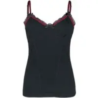 Gothicana by EMP Top Gothic de - Haut Avec Dentelle - S - XXL - pour Femme - noir/bordeaux - Taille XL