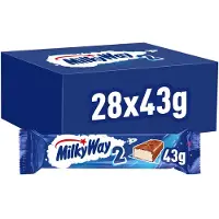 Milky Way Barre Chocolatée Individuelle 28 X 43g - Délicieux Snack Au Chocolat Au Lait, Parfait Pour Gourmands, 1204g Total