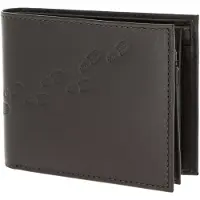OXMOX Cuir porte-monnaie Leather RFID Protect Querscheinbörse Footsteps 2.0 Embossed Brown marron foncé