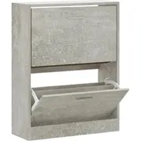 vidaXL Armoire à chaussures Gris béton 63x24x81 cm Bois d'ingénierie