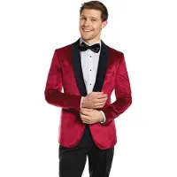 Opposuits Veste de costume 'Christmas - Dinner Jacket - Burgundy'