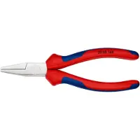 Knipex Pince plate, tête chromée, poignées à gaine en plastique, Long. : 160 mm