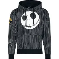 The Nightmare Before Christmas Sweat-shirt à capuche Disney de - Rayures - Jack - S - XXL - pour Homme - noir - Taille XXL