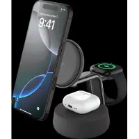 Belkin UltraCharge Chargeur Sans Fil 3-en-1 MagSafe avec Support Qi2 25 W Noir