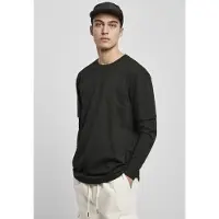 Urban Classics T-shirt manches longues de - T-Shirt Oversized Shaped Double Layer LS - S - XL - pour Homme - noir/noir - Taille XL