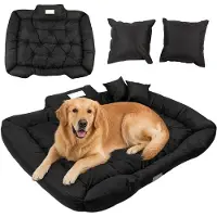 Greenblue Lit pour chien noir, rectangulaire - Dimensions extérieures : 115 x 95 cm - Dimensions intérieures : 100 x 80 cm - GB240 BL
