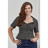 Banned Chemisier Rockabilly de - XS - 3XL - pour Femme - noir - Taille M