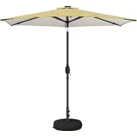 vidaXL Parasol de jardin avec lumières LED et socle, 270 x 270 cm