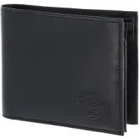 OXMOX Cuir porte-monnaie Leather RFID Protect Querscheinbörse Crab 2.0 Embossed Black noir