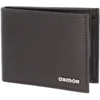 OXMOX Cuir porte-monnaie Leather RFID Protect Pocketbörse Pure 2.0 Metal Square Brown marron foncé