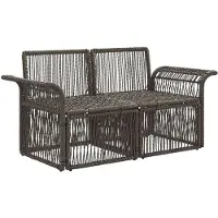 vidaXL Canapé de jardin 2 places, gris, en polyrotin