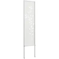 vidaXL Toile pare-vue jardin Floral Blanc 32 x 140 cm