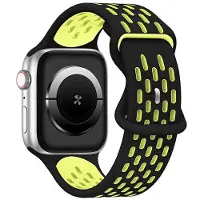 Beline pasek Apple Watch New Sport Silicone 38/40/41mm czarno-żółty black/yellow box (Plastique, Silicone), Sangles de montre, Jaune, Noir