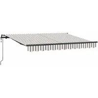vidaXL Store extensible gris clair et blanc 500 x 350 cm
