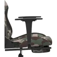 vidaXL Fauteuil gaming avec repose-pieds, motif camouflage et tissu noir