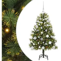 vidaXL Sapin de Noël artificiel avec branches pliables et cônes 120 cm
