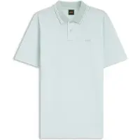 BOSS pour homme. 50507814 Polo en coton piqué avec logo turquoise (M), Casuel, Manche courte
