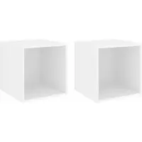 vidaXL Armoires murales 2 pcs Blanc 37x37x37 cm Bois d’ingénierie