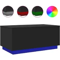 vidaXL Table basse avec lampes LED Noir 90x50x40 cm