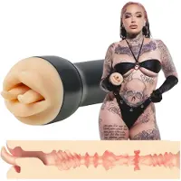 Kiiroo Feel Leigh Raven - bouche artificielle avec langue coupée (couleur chair)