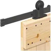 vidaXL Porte coulissante NARVIK, finition naturelle et noire, 80 x 210 cm (213,5 cm)