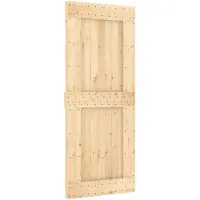 vidaXL Porte coulissante NARVIK, finition naturelle et noire, 85 x 210 cm (152,5 cm)