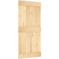 vidaXL Porte coulissante NARVIK, finition naturelle et noire, 95 x 210 cm (213,5 cm)