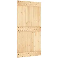 vidaXL Porte coulissante NARVIK, finition naturelle et noire, 100 x 210 cm (213,5 cm)